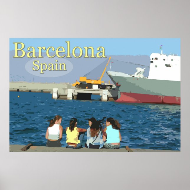 Póster Viagem Barcelona, Espanha (Frente)