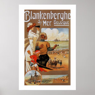 Poster Viagem Blankenberge da praia do verão da época d