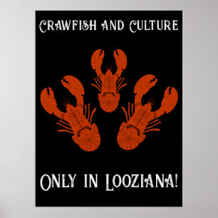 Poster Viagem Cajun Louisiana Crawfish, em apuros