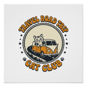 Póster Viagem Camisa de Arte para Amante de Gato de Estim