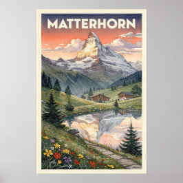 Poster Viagem Clássica Alpina Matterhorn