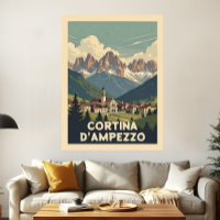Viagem Clássica Cortina d'Ampezzo Paisagem Retrô
