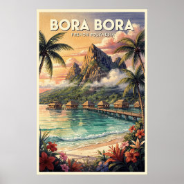 Poster Viagem Clássica para Bora Bora
