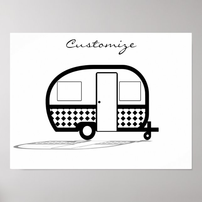 Poster Viagem clássico do reboque do caravana Thunder_Cov (Frente)