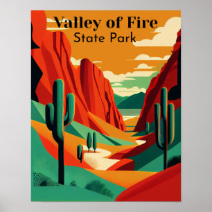 Poster Viagem Contemporâneo Do Vale Do Fogo