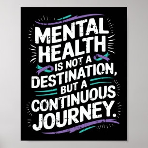 Poster Viagem contínua Saúde Mental Sensibilização Suicíd