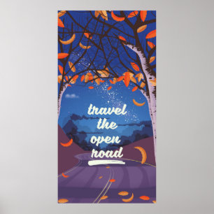 Póster Viagem da estrada aberta
