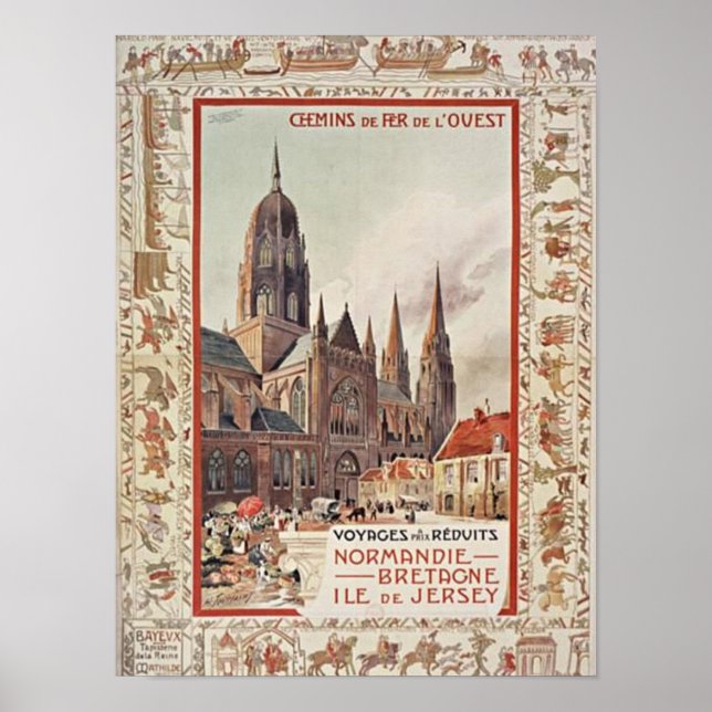 Poster Viagem da França Normandia (Frente)