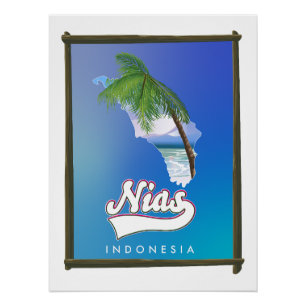 Póster Viagem da Ilha Sumba da Indonésia