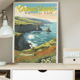 Poster Viagem da Ilustração do Parque Nacional das Ilhas 