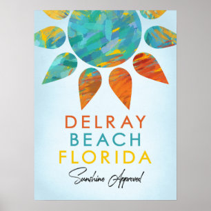 Poster Viagem da luz do sol de Delray Beach Florida