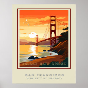 Poster Viagem da ponte Ouro de San Fran