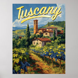 Poster Viagem da Toscânia Vintage