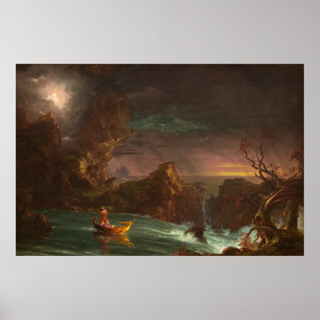 Poster Viagem da Vida: Moradia (1842) — Thomas Cole (Frente)