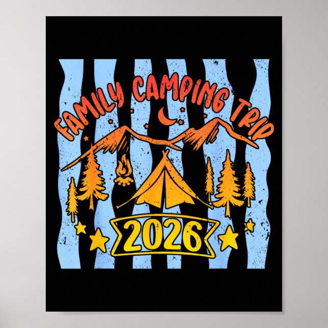 Poster Viagem de acampamento familiar correspondente 2026 (Frente)