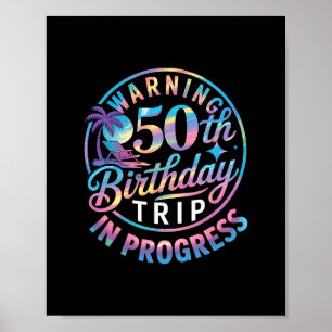 Poster Viagem de Aniversário de 50 anos em Andamento Aniv