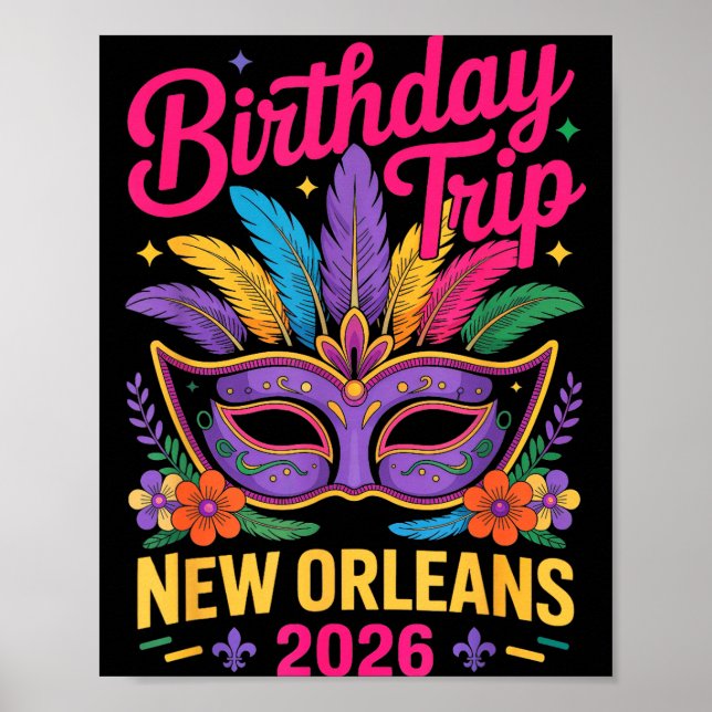 Poster Viagem de Aniversário Nova Orleans 2026 Combinando (Frente)