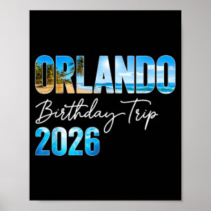 Poster Viagem de Aniversário para Orlando 2026 Família Co
