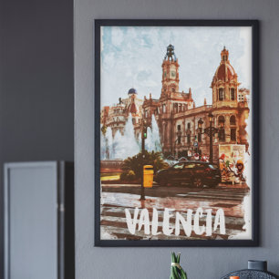 Poster Viagem de arquitetura de Espanha Valencia