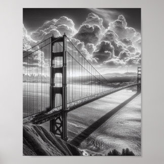 Poster Viagem de Arte de ouro Ponte San Francisco