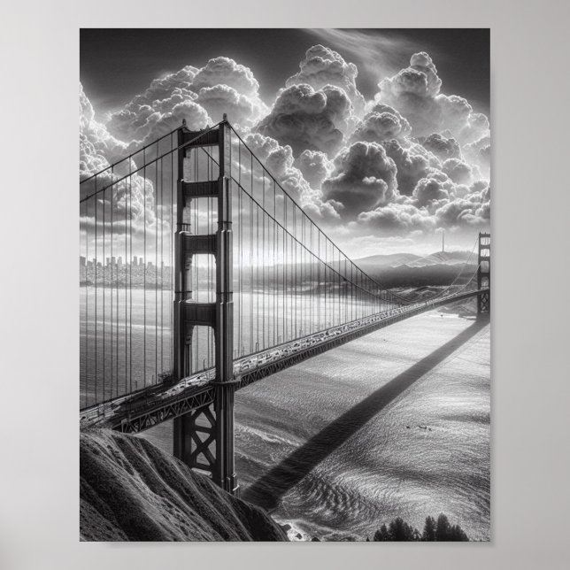 Poster Viagem de Arte de ouro Ponte  San Francisco (Frente)