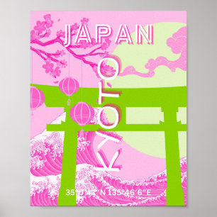 Poster Viagem de Arte do Japão Quioto, Viagem de-Arte Ros