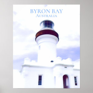 Poster Viagem de Austrália do farol da baía de Byron