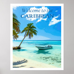 Poster Viagem de Caribe de Vintage