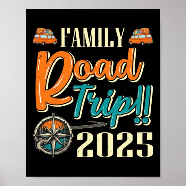 Poster Viagem de Carro Familiar Combinando Acampamento 20 (Frente)