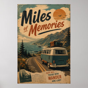 Poster Viagem de Carroça Antiga pela Estrada Costeira
