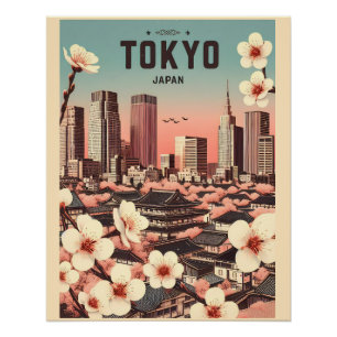 Póster Viagem de colheita de Tóquio no Japão