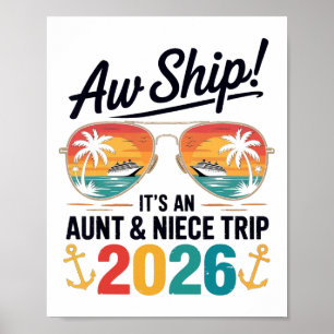 Poster Viagem de Cruzeiro da Tia e Sobrinha 2026 Férias d