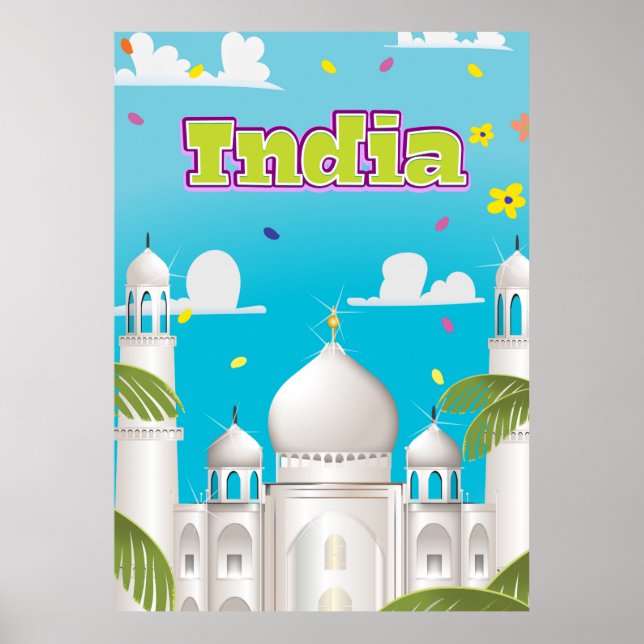 Póster Viagem de desenho da Índia. (Frente)