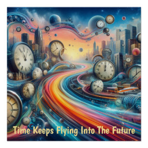 Póster Viagem de estrada de dobra temporal