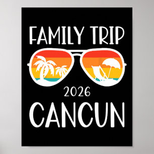 Poster Viagem de família para Cancun México 2026 Fim de s