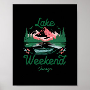 Poster Viagem de Férias de Fim de Semana no Lago Chicago