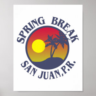 Poster Viagem de Férias de Primavera San Juan Porto Rico