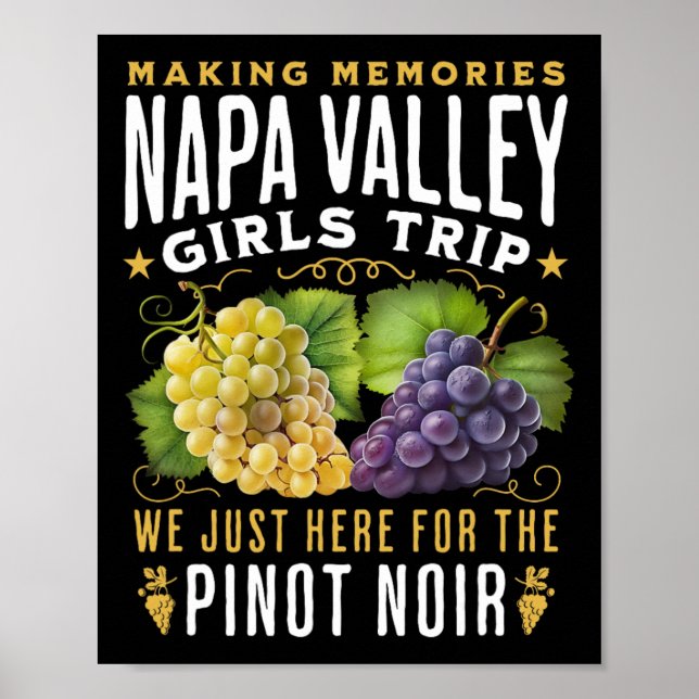 Poster Viagem de Garotas do Vale de Napa pelo Tour da Vin (Frente)