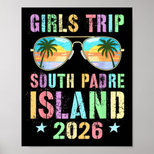 Poster Viagem de Garotas Vintage South Padre Island 2026