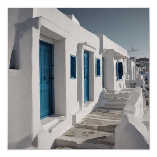 Póster Viagem de Grécia do Mykonos (Frente)