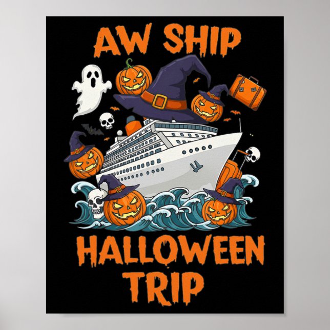 Poster Viagem de Halloween Feliz Halloween Abóbora Assust (Frente)