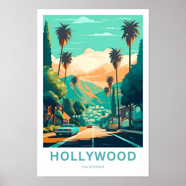 Poster Viagem de Hollywood California (Frente)