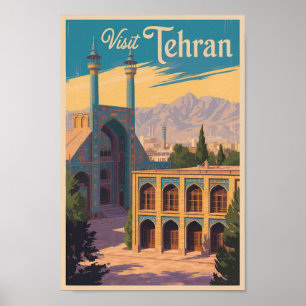 Poster Viagem de Ilustração do Palácio Golestan do Teerão