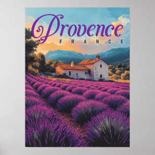 Poster Viagem de Lavanda de Campos de  de Proveniência Vi