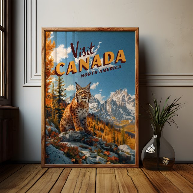 Poster Viagem de Lince do Canadá Vintage (Criador carregado)