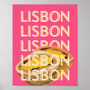 Poster Viagem de Lisboa, Rosa, Portugal, Viagem de Arte