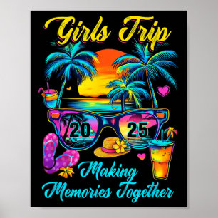 Poster Viagem de Meninas 2025 Fazendo Memórias Férias Com