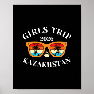 Poster Viagem de Meninas 2026 Cazaquistão Férias de Prima