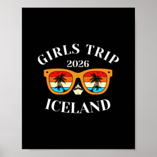 Poster Viagem de Meninas 2026 Islândia Férias de Primaver