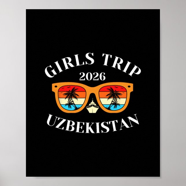 Poster Viagem de Meninas 2026 Uzbequistão Férias de Prima (Frente)